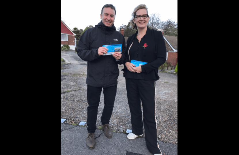 Stephen Bates campaigning with Amber Rudd