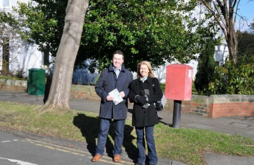 Stephen Bates campaigning in Gosforth