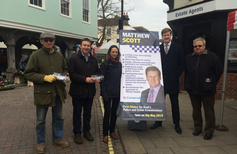 Stephen Bates with Helen Whately MP and Matthew Scott