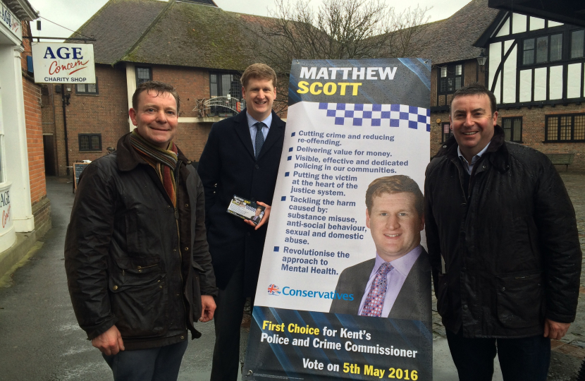 Stephen Bates with Craig Mackinlay MP and Matthew Scott