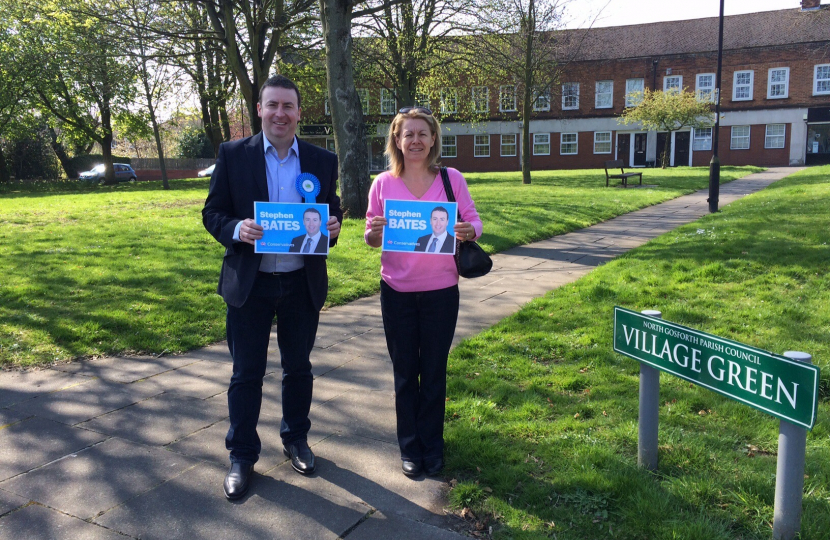 Stephen Bates campaigning in Melton Park