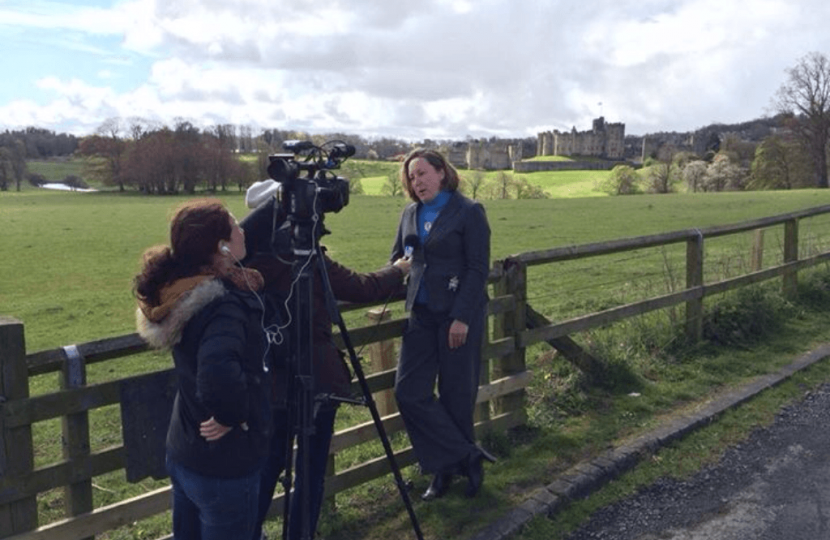 Stephen Bates being interviewed with Anne Marie Trevelyan for French TV3 