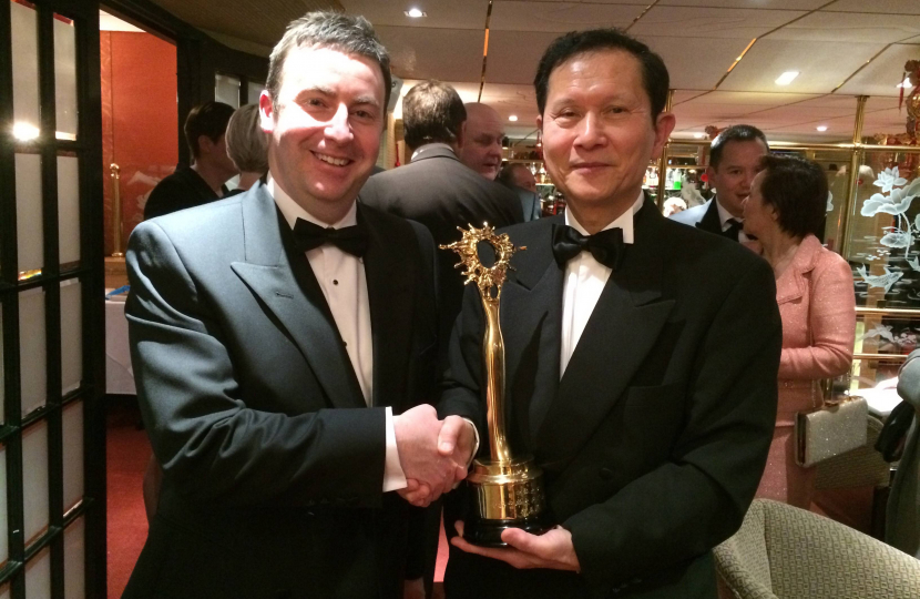 Stephen Bates celebrates Chinese New Year with Mr. Hung Ng MBE