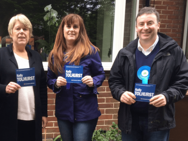 Stephen Bates campaigning with Kelly Tolhurst for GE17