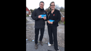 Stephen Bates campaigning with Amber Rudd