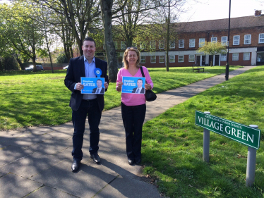 Stephen Bates campaigning in Melton Park